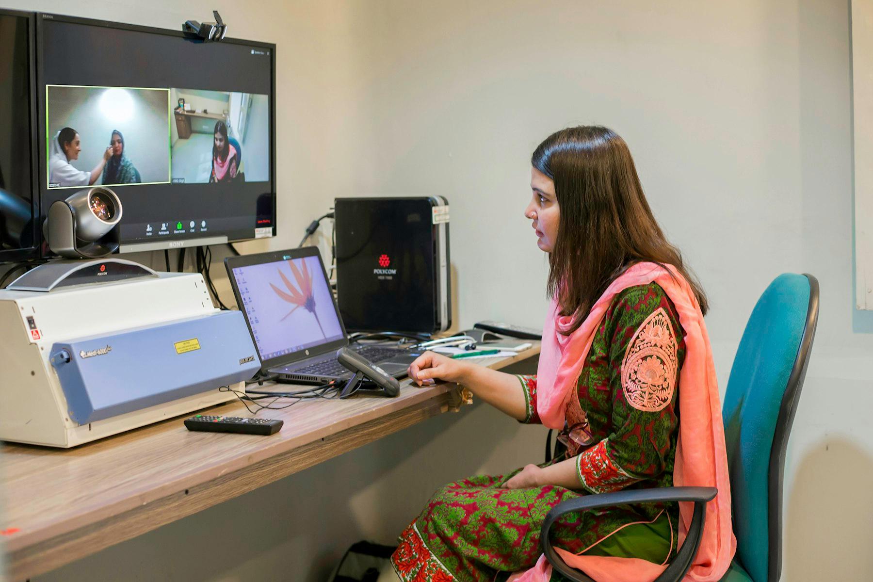 An eHealth teleconsultation in progress at the Aga Khan Medical Centre in Gilgit, Pakistan. AKDN / Kamran Beyg