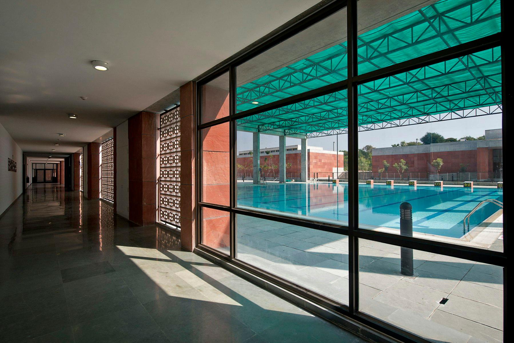 New defaultSwimming and diving pools at the Aga Khan Academy Hyderabad, India. alt